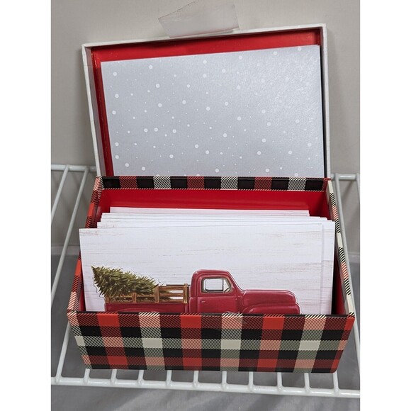 Classic Red Truck Christmas Cards - 12 Holiday Cards & 11 Envelopes -C R Gibson - Picture 4 of 9